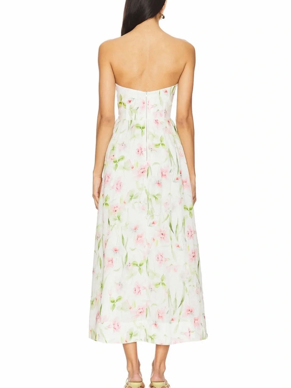 Bardot: Lola Corset Midi Dress in Summer White Floral
